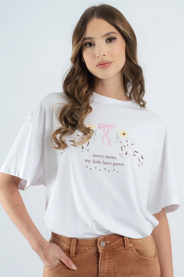 CAMISETA PET MOM BOXY FIT
