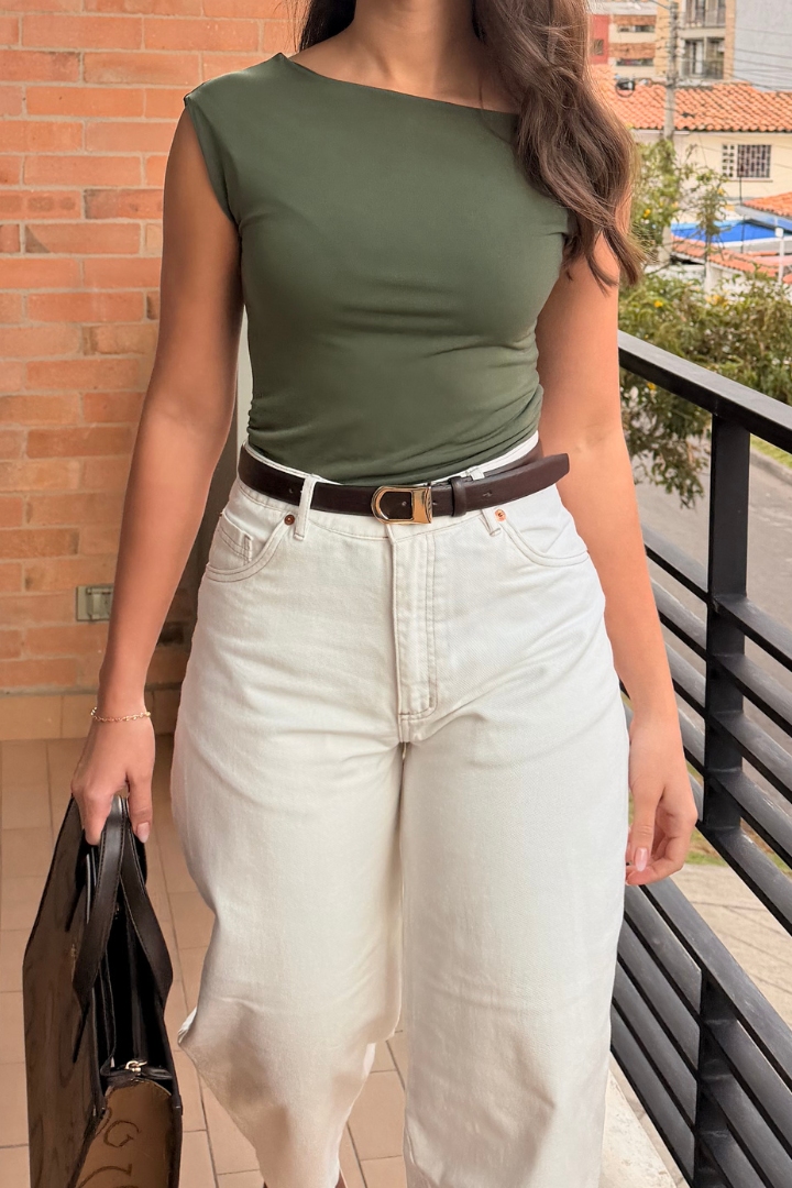BLUSA LYCRA ASIMÉTRICA