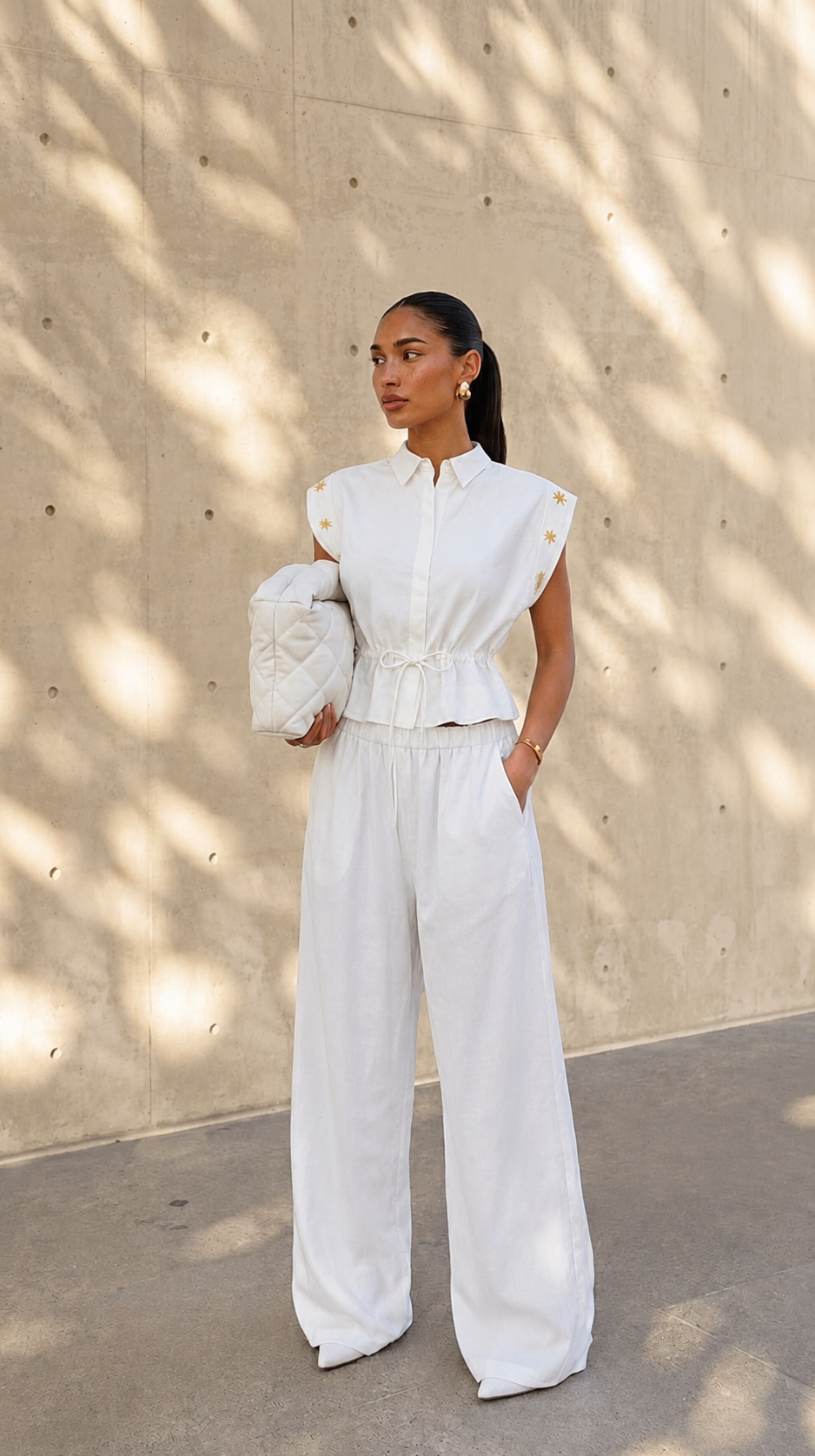 CAMISA EN LINO CINTURA PEPLUM