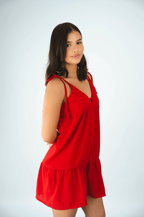 VESTIDO MINI EN RAYON