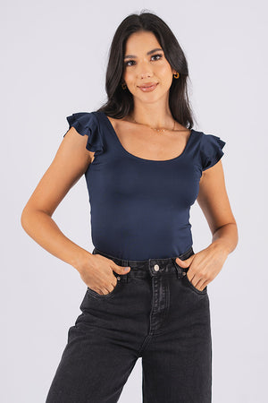 BLUSA ESENCIAL DE ARANDELAS EN LYCRA