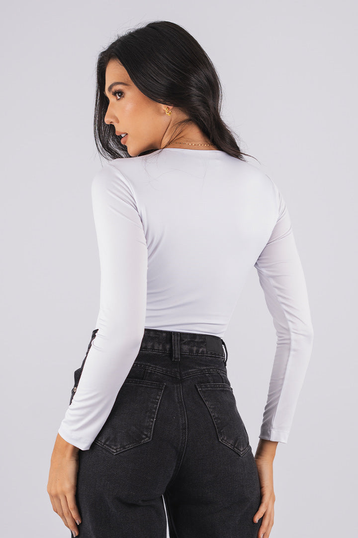 BLUSA MANGA LARGA EN LICRA