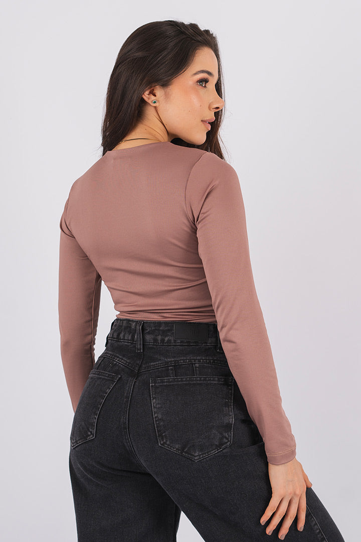 BLUSA MANGA LARGA EN LICRA