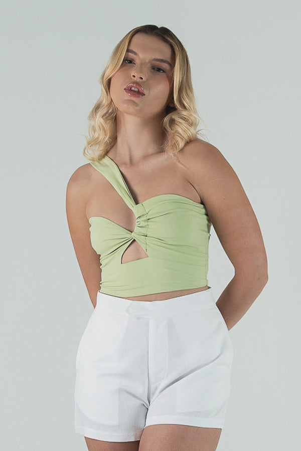 CROP TOP FRUNCIDO - VERDE