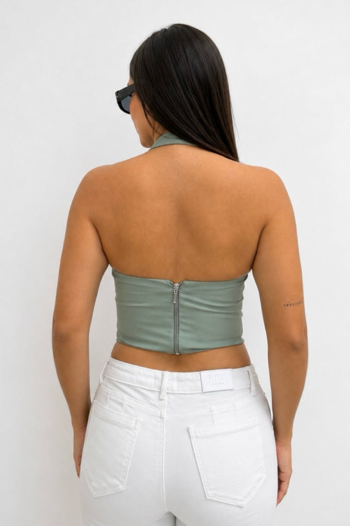 BLUSA HALTER CON SOLAPA