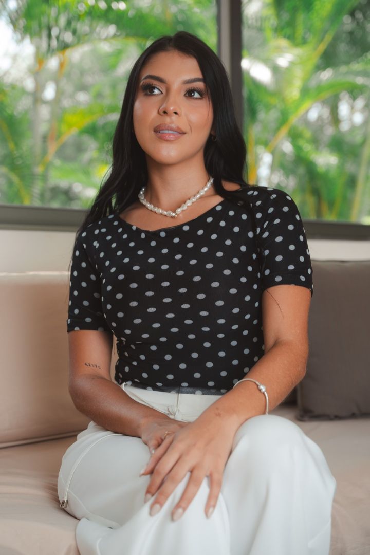 TOP MALLA ESCOTE BARCO POLKA DOTS