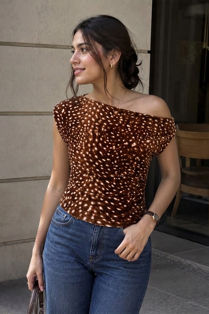 BLUSA DRAPEADA ASIMETRICA LYCRA