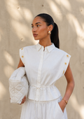 CAMISA EN LINO CINTURA PEPLUM